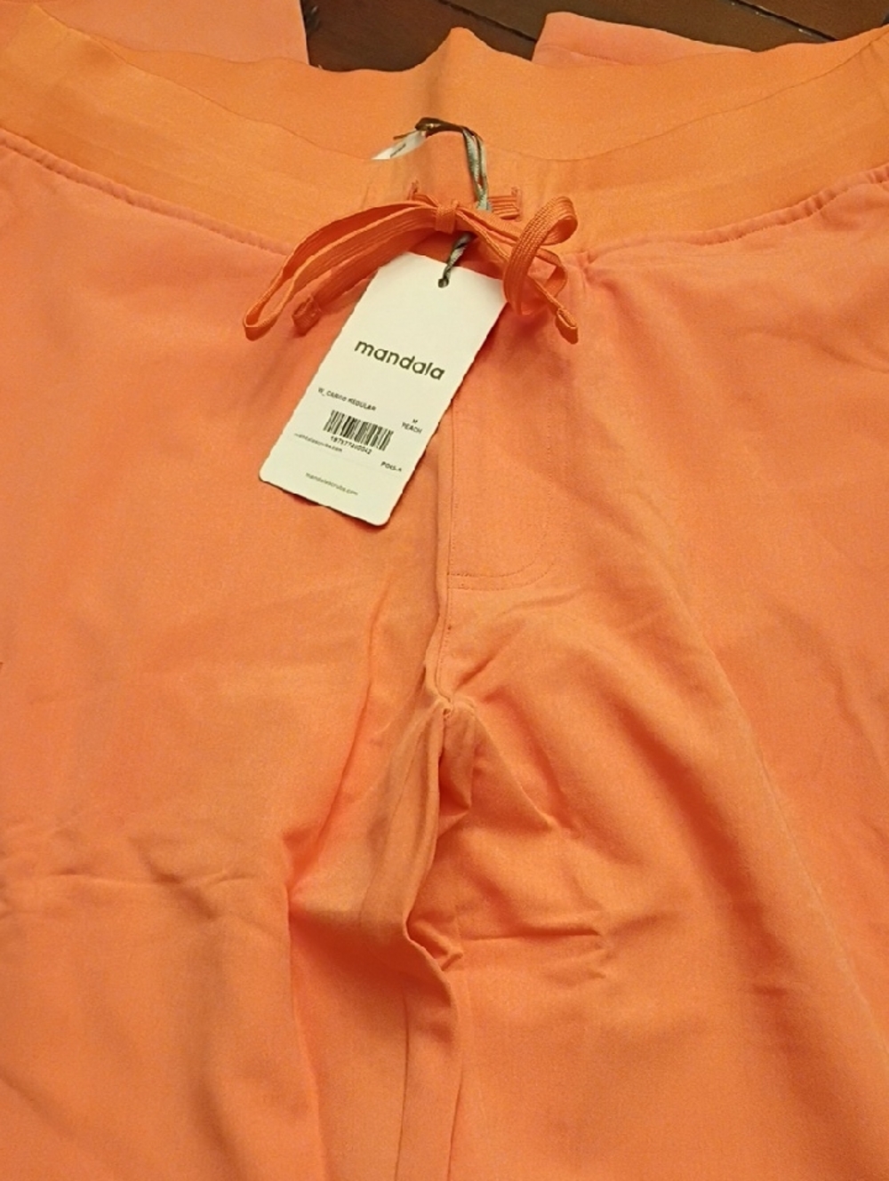 Mandala Drawstring Pants in Coral Orange